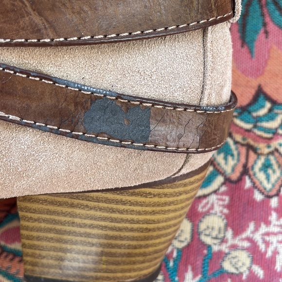Size 71/2 leather boots. Suede with leather belt contrasts. Soles are good. - Picture 5 of 6